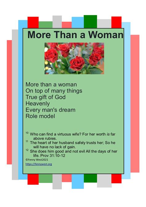 More Than A Woman By Fenny West Inspiration4generations