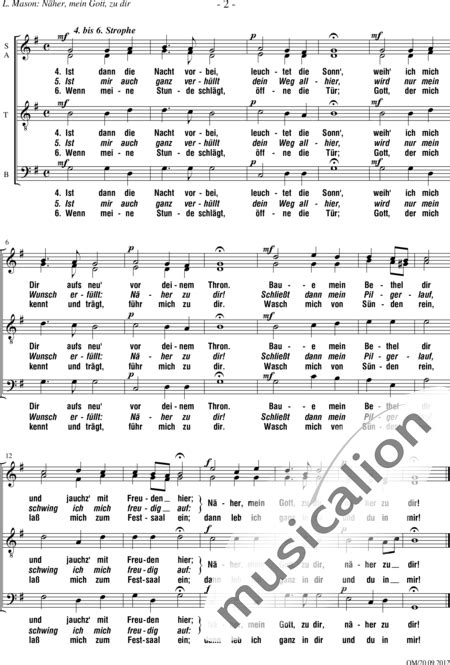 Näher mein Gott zu dir Choral Lowell Mason Noten zum Download