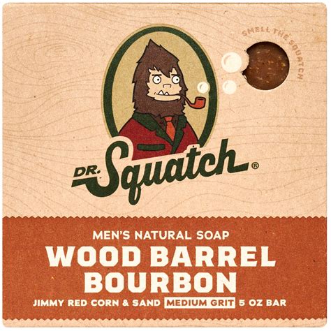 Dr Squatch Natural Bar Soap Wood Barrel Bourbon Exfoliating And