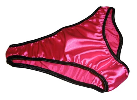 HOT PINK Shiny SATIN Panties Low Rise BIKINI BRIEFS Plain Simple Made