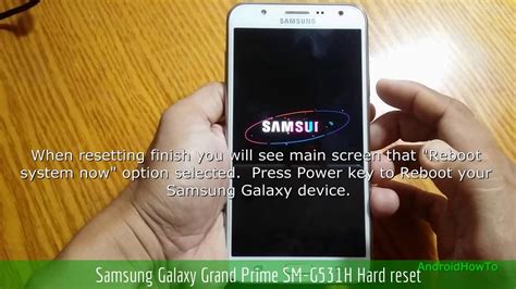 Samsung Galaxy Grand Prime Sm G H Hard Reset Youtube