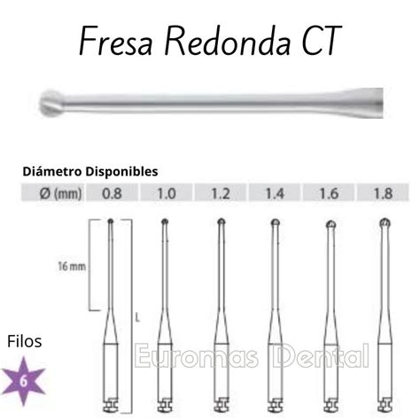 Fresas Redonda Carburo Tungsteno Para Endodoncia EUROMAS DENTAL