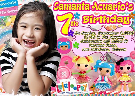 Creative Design Lalaloopsy Themes Sample Invitation For Seventh Birthday