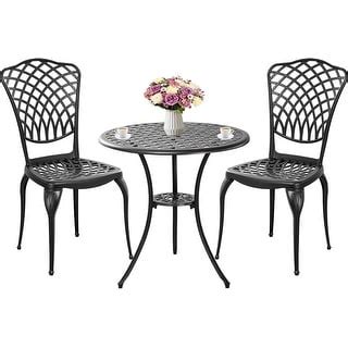 Bistro Set Outdoor Anti-Rust Outdoor Bistro Set with Umbrella - Bed ...