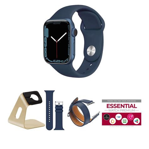 Apple Watch Series 7 GPS 45mm Blue Smartwatch with Accessory Bundle ...