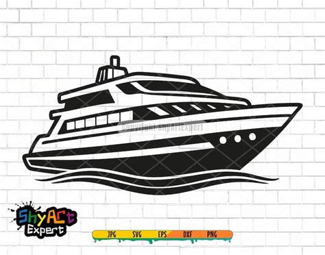 Yacht Svg Speed Boat Clipart Luxury Yachts Cut File Sailor T Shirt