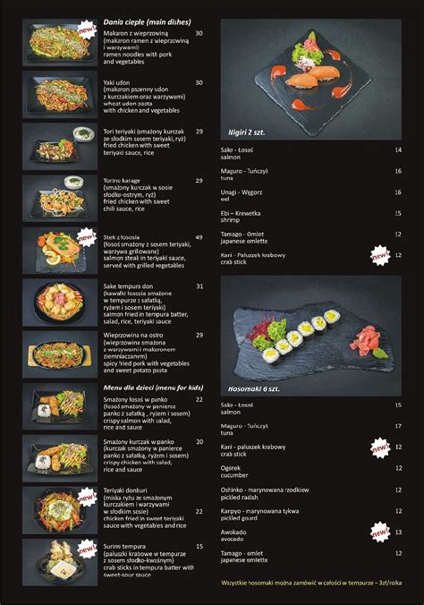 Menu at Restauracja Sushi House restaurant Gniezno Dąbrówki 4