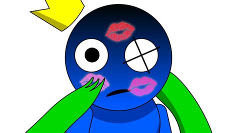 Blue X Green Green Kissing Blue Rainbow Friends Animation Meme