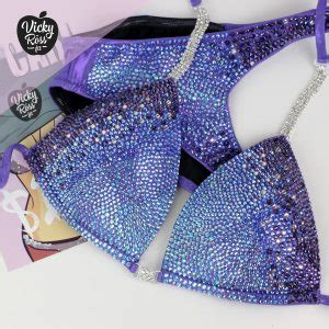 Yellow Ombre Competition Bikini Diamond Deluxe Fitness Suit Vicky Ross Fit