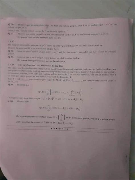 Concours Centrale Sup Lec Maths Sujet Pc G N Ration Pr Pa