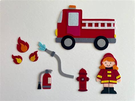 Hurry Hurry Drive the Fire Truck - Felt Story, Flannel Board, Teacher