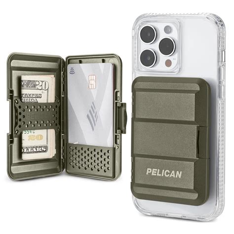 Pelican Protector Magsafe Wallet Card Holder For Iphone 14 13 12 Pro Max Detachable And Hard