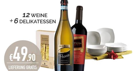 Giordano Weine Flaschen Wein Spezialit Ten Geschirrset F R