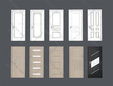 现代单开门 模型su模型下载 Id102322494 建e室内设计网