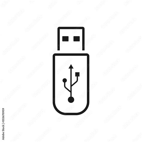 Usb Icon Vector Flash Drive Icon Symbol Isolated On White Background Stock Vector Adobe Stock