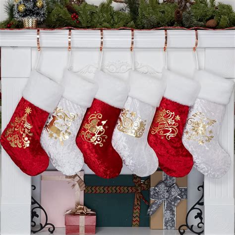 Amazon BHD BEAUTY Red And White Christmas Stockings Set 6 Xmas