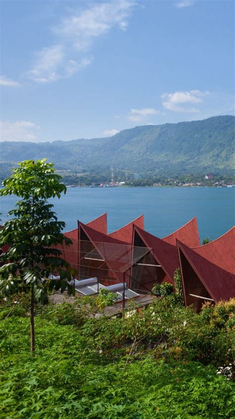 Traditional Batak Roof Architecture In Tuk Tuk Samosir Island Lake