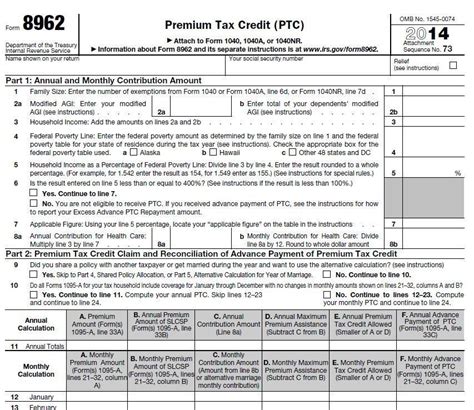 Tax Form 8962 Printable