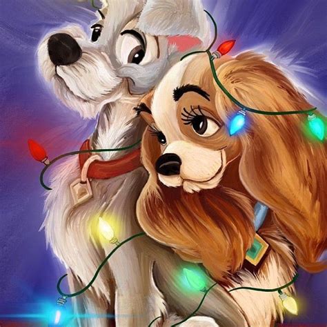 Christmas - Disney - Lady & Tramp | Disney paintings, Lady and the ...