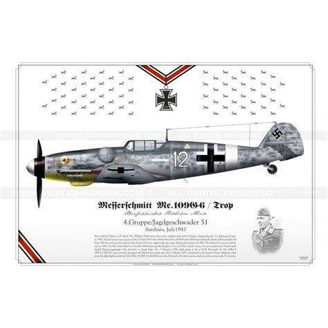 Me.109G-6 "white 12" Mink Luftwaffe JP-599 - Aviationgraphic