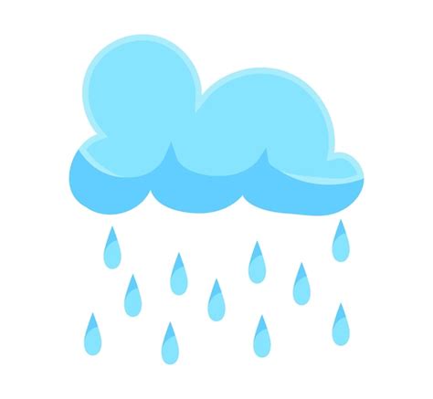 Premium Vector | Blue rain cloud and falling drops of rainfall weather ...