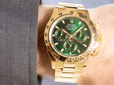 ROLEX DAYTONA COSMOGRAPH Ref 116508 18k Yellow Gold Green Dial JOHN