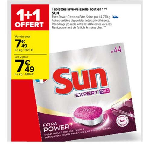 Promo Tablettes Lave Vaisselle Tout En Sun Chez Carrefour Icatalogue Fr