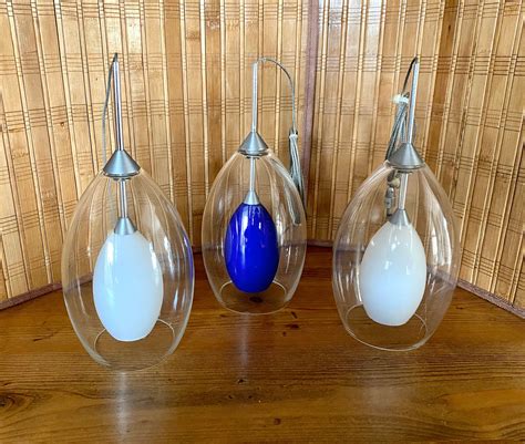 A Set Of 3 Tech Lighting Inner Fire Pendants White And Blue Etsy Tech Lighting Shabbat