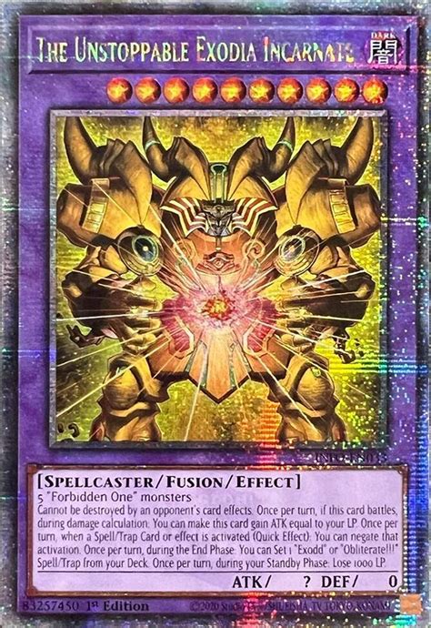 The Unstoppable Exodia Incarnate Quarter Century Secret Rare The