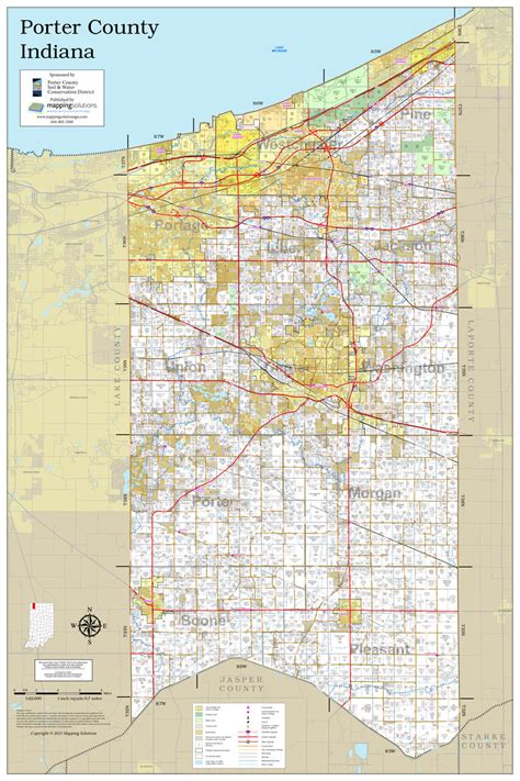 Porter County Indiana 2023 Wall Map | Mapping Solutions