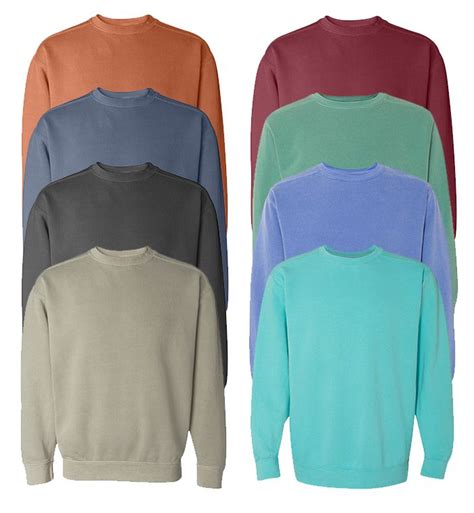 24 Units of Unisex Comfort Colors Irregular Crew Neck Sweatshirt, Size ...