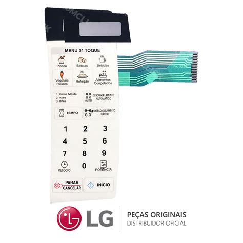 Membrana Painel Frontal MFM47174701 Para Micro Ondas LG MS1944A MS1944AA