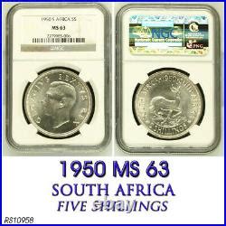 Silver Shillings Ms Ngc South Africa S Uncirculated Five