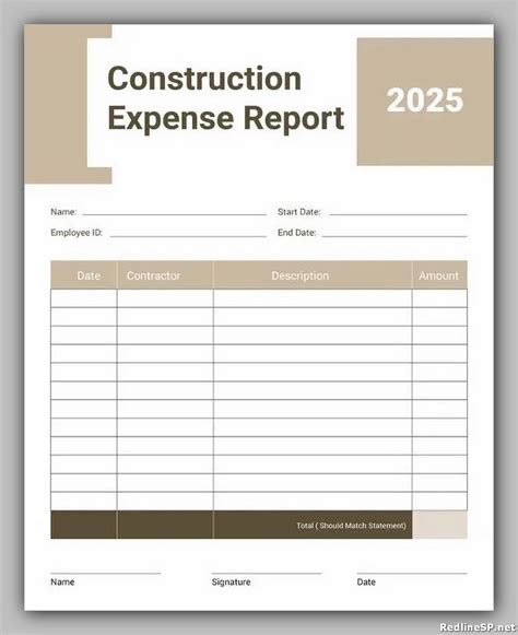 Contractors Report Template