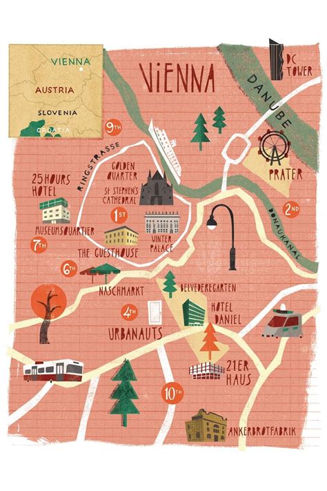 The 15 Best Things To Do In Vienna Illustrated Map Vienna Vienna Travel