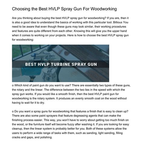 Choosing The Best HVLP Spray Gun For Woodworkingtvrrb Pdf Pdf DocDroid