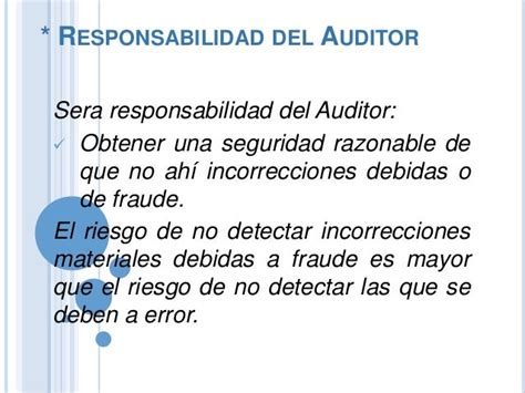 Nia 240 Responsabilidades Del Auditor