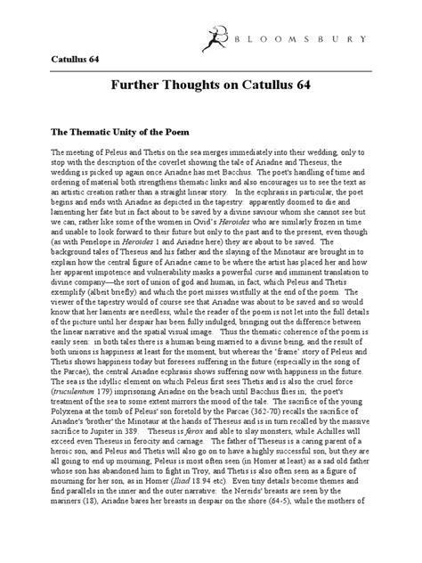 Further Thoughts On Catullus 64 | PDF