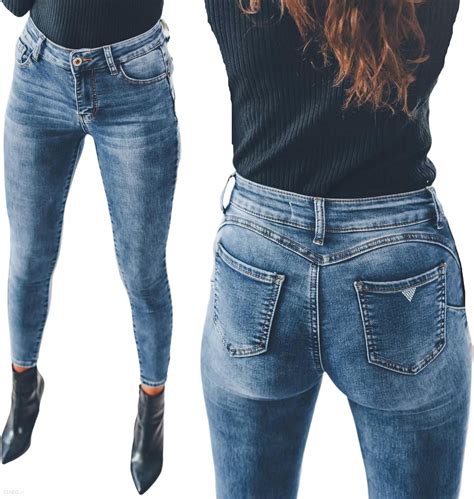 Klasyczne Klastyczne Spodnie Damskie Modeluj Ce Jeansy Push Up Xl