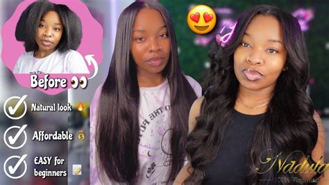 Step By Step Most Easy Realistic Install In Minutes No Lace V Part Wig Ft Nadula Hair 🔥