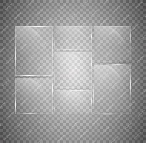 Premium Vector | Vector modern transparent glass plates set on