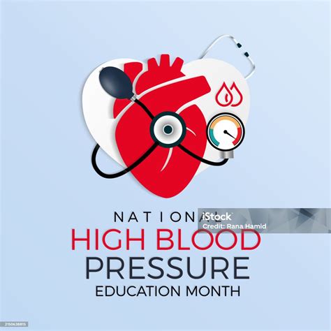 National High Blood Pressure Education Month Health Awareness Vector