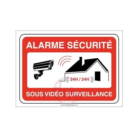 Panneau Alarme sécurité sous vidéo Surveillance 24h 24 PROPRIÉTÉ PRIVÉE