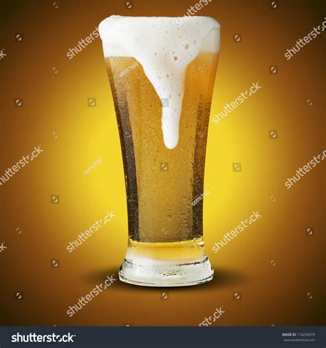 Fresh Beer Glass Foam Spills On Stock Photo Shutterstock