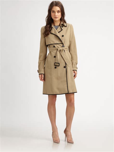 Theory Giora Trench Coat In Khaki Natural Lyst