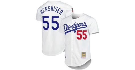 Mitchell Ness Orel Hershiser White Los Angeles Dodgers Cooperstown