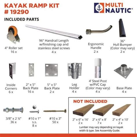 Multinautic Kayak Or Canoe Rolling Launching Ramp Kit The Home