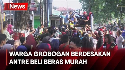 Warga Berdesakan Antre Beli Beras Murah Di Grobogan Jateng Inews