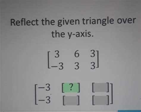 Solved Reflect The Given Triangle Over The Y Axis Beginbmatrix