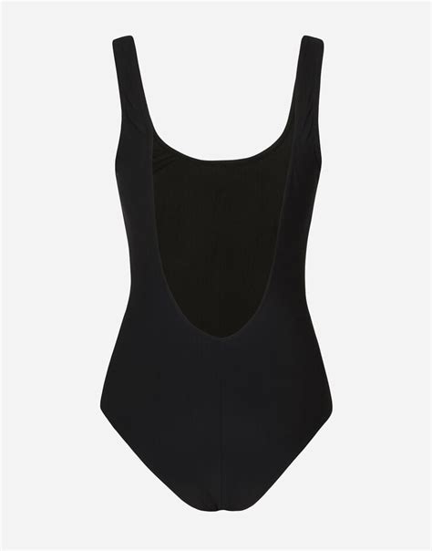 Racer Style One Piece Swimsuit In Black For Women Dolceandgabbana® Us